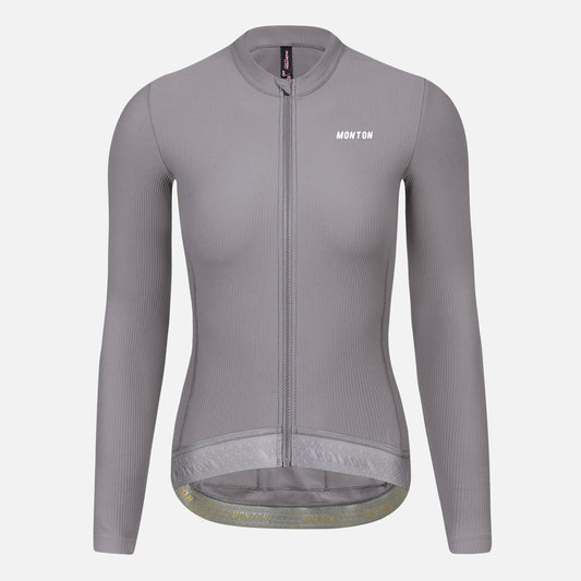 Women's Fleece LS Cycling Jersey RinRui Oslo Grey